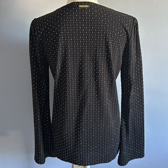 Michael Michael Kors Bell Sleeve Gold Dot Blouse! - Picture 13 of 14